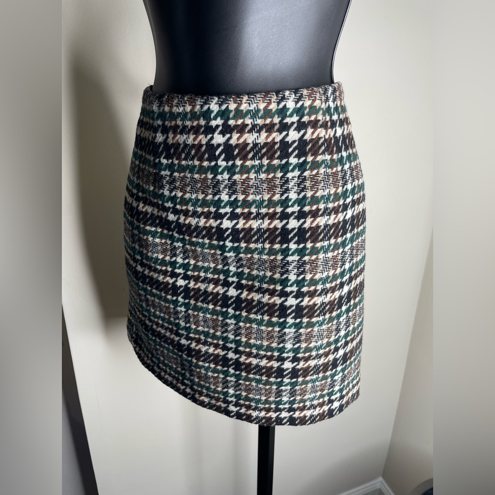 H&M plaid tweed mini skirt